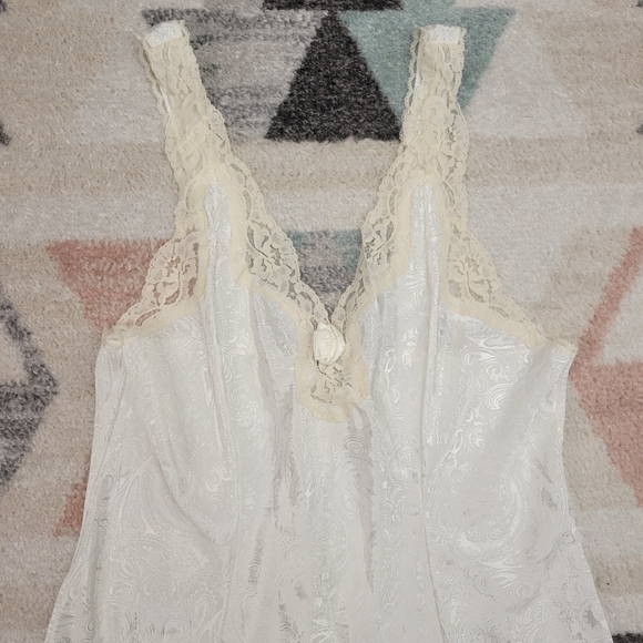 vtg VAL MODE Paisley Bridal Long Nightgown Slip Dress Size Large - Picture 3 of 7
